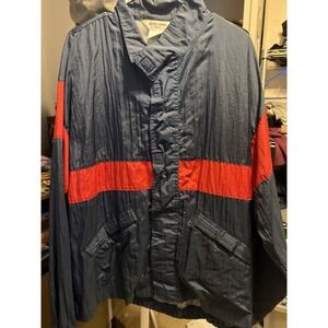 Vintage Silver Lining Windbreaker Blue/Red Size Large